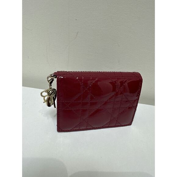 Christian Dior Cannage Patent Leather Wallet - Like New with Box
